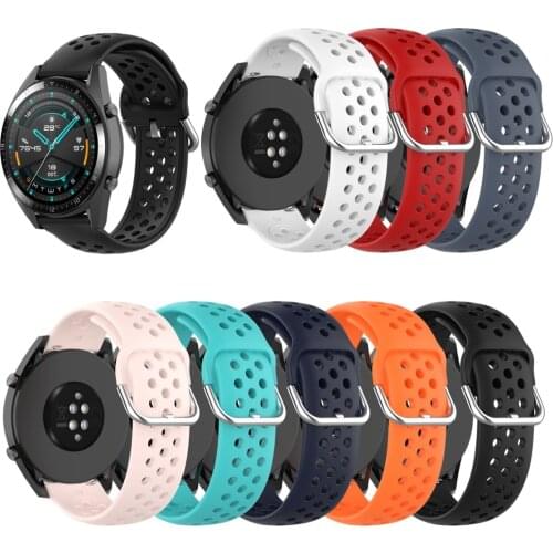 8 Colors 22mm Silicone Strap Band Fashion Breathable Sport Watchbands For Xiaomi Color Watch/Huawei Watch GT2 46mm Strap