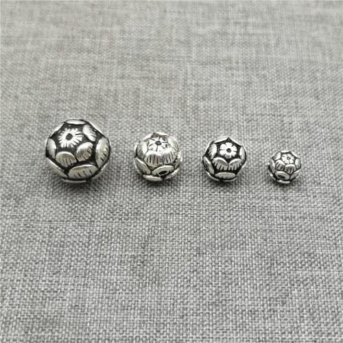925 Sterling Silver Lotus Flower Beads for Yoga Bracelet 6mm 8mm 10mm 12mm