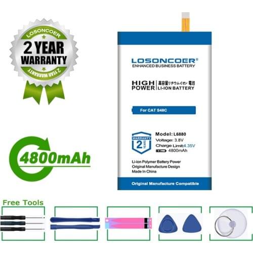LOSONCOER Battery 4800mAh L6880 Battery for Caterpillar CAT S48C
