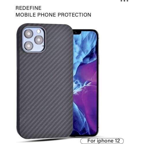 Aramid Carbon Fiber Cel Phone Case Half Coverage For Iphone 12 Mini ProMax Ultra-Light And Thin Luxury Business Hard Shell Cover