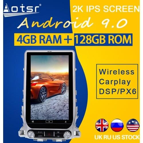 128GB ROM For TOYOTA Land Cruiser LC200 2016-2018 Android 9.0 Tesla Style PX6 Carplay Car GPS Navigation Multimedia Player