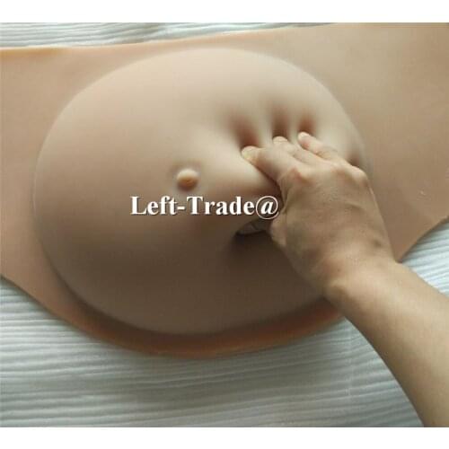 Twins 5~6 months 4400 g one piece seamless fake pregnant silicone belly for crossdresser drag queen use wholesale drop shipping