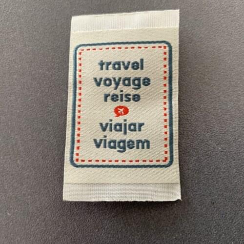 Factory Price Customized 4*3.9cm in 50D High Density Woven Labels Clothing Labels