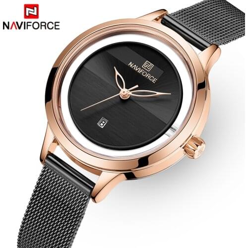 NAVIFORCE Watches Women Waterproof Fashion Quartz Watch Woman Stainless Steel Wrist Watch for Girl Relogio Feminino Montre Femme