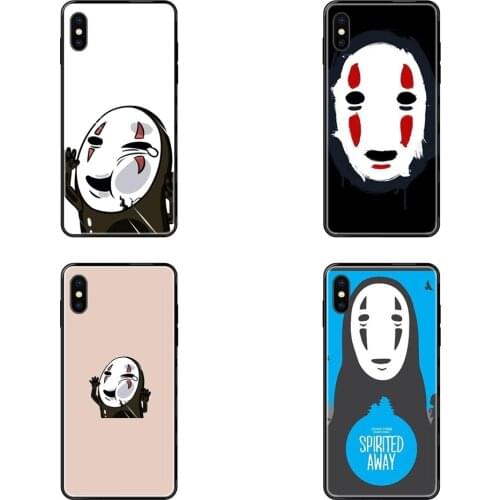 For Adults Spirited Away No Face Man Haku Chiharu For iPhone 11 12 Pro Max Plus Pro X XS Max XR 8 7 6S SE 5 5C 5S SE 2020 Black