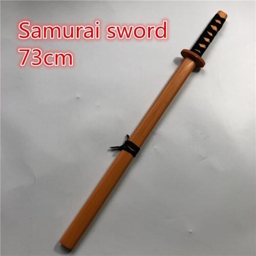 Wooden Cosplay Sword Mini Simulated Animation Prop Weapon Anime Katana Samurai Ninja Performance Props Gift Toys For boy 73cm