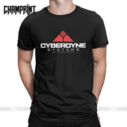 Terminator Cyberdyne Systems T Shirt Men Cotton Fun T-Shirt Arnold Schwarzenegger Holidays Tee Short Sleeve Tops Plus Size