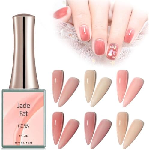 CANNI 16ml Gel Nail Polish Natural Pink White Color Series Milky White Nail Varnish Diamond No Wipe Top Coat Nail Manicure Gel