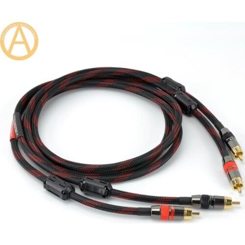 Hifi RCA Cable 4N OFC RCA Interconnect Cable RCA Male 2 Male Audio AV Cable Amplifier Preamplifier DAC