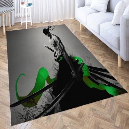 Roronoa Zoro Carpet for Living Room 3D Anime Cartoon Rug Gamer Teen Room Bedside Lounge Rug Kids Children Floor Mats