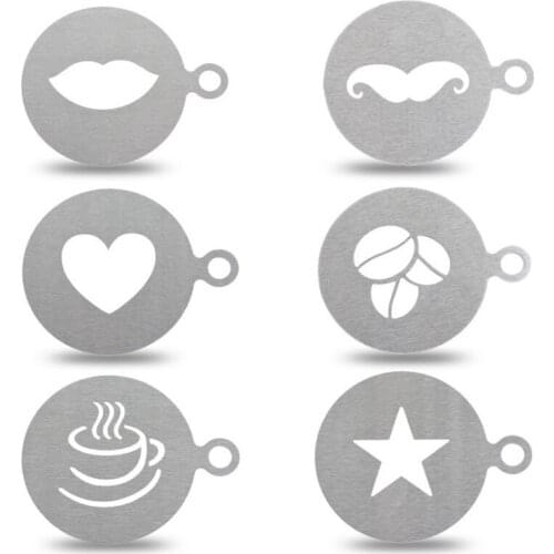 6pcs/set New Creative Stainless steel Fashion Garland Mold Fancy Coffee Printing Mold, not plastic, not aluminum, high quality
