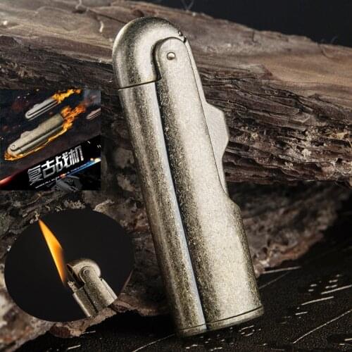 Creative Vintage Trench Lighter Windproof Kerosene Lighter Reflitable Lighter Smoking Accessorie Lighter Gasoline Retro Kerosene