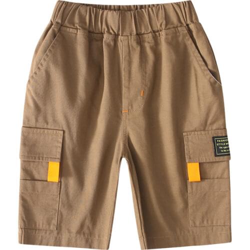 Summer Shorts for Teenage Boys Korean Baby Solid Color Cargo Pants Loose Children Short Pant Trousers Clothes for Teens 8 12 Yrs