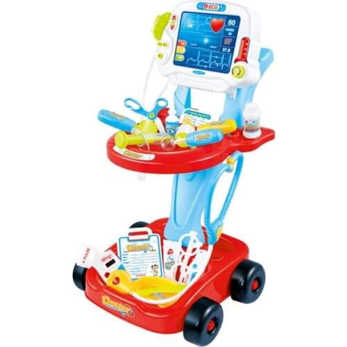 Medical- Play Set Multi-Functional Doctor Cart Kit Simulated Stethoscope Syringe and X-ray with Lights for Toddlers Toys