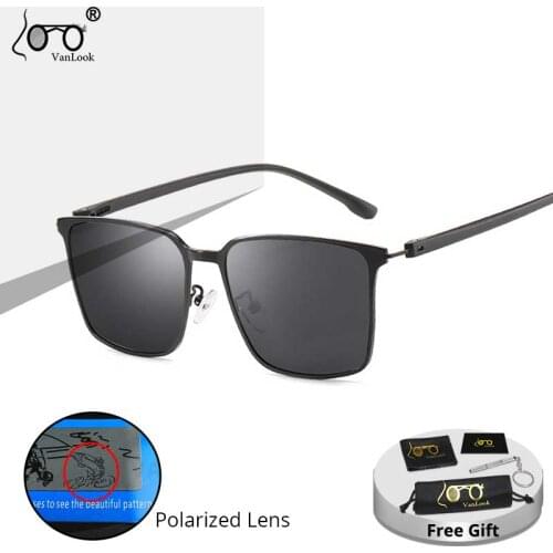 VANLOOK 2020 Men Polarized Fashion Sun Glasses Vintage Rectangular UV400 Protect Stainless Steel Fishing Sunglasses