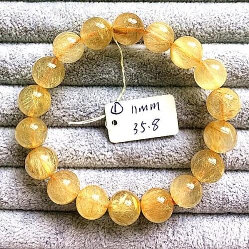 Natural crystal gold hair crystal bracelets mens and womens hair gold titanium crystal Huang Fajing string bracelet