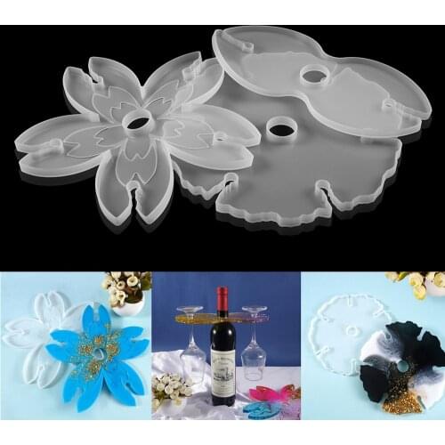 Irregular Wine Rack Silicone Molds Red Wine Tray Dish Mold Glass Rack Holder Mould for DIY Epoxy Resin Supplies Table Decoration