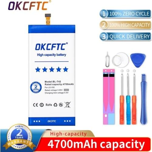 OKCFTC 4700mAh BL-T42 Battery for LG V50 ThinQ 5G LM-V500 V500N V500EM v500xm High Quality Replacement Accumulator