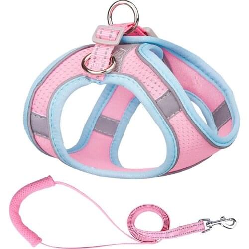 Dog Harness With Leash Adjustable Nylon Pet Breathable Harness Accesorios For Chihuahua Soft Quick Release Leash