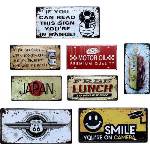 Route US 66 5Pcs/Lot Metal Painting Movie Signs Wall Bar Coffee Hotel Home Wall Sticker Art Decor Cuadros Wholesale 30X15CM W-69