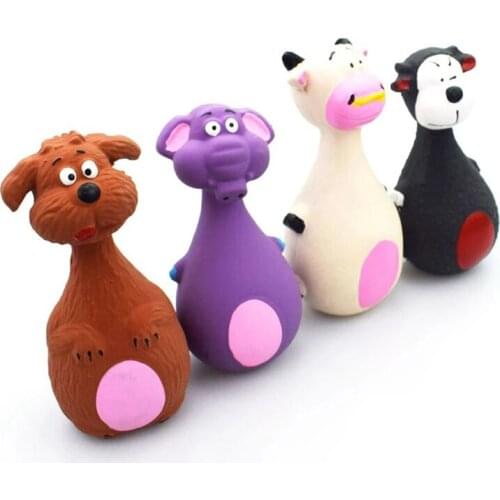 Cute Pet Toys Latex Squeaky Sound Elephant Cow Bite-Resistant Puppy Chew Teeth Cleaning Small Medium Dogs Products