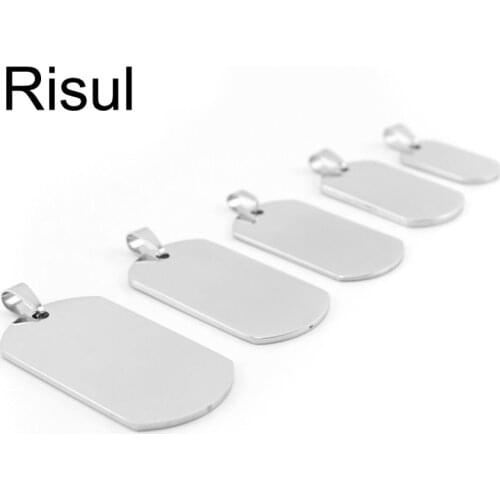 100% Stainless Steel Dogtags For Jewelry Making Metal Military Plates Soldier ID Tag Pendant Mirror Polished Wholesale 10pcs