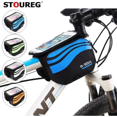 2 Types Bicycle Bags, Bicycle Front Tube Touch Screen Phone Bag, Mountain Bike Waterproof Bag, Cycling Pannier Bag for Bicycle
