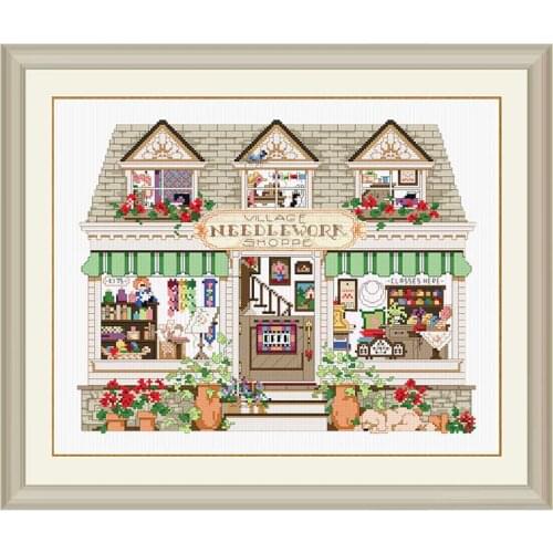 Accurate Printing Fishxx Cross Stitch Kit T336 Warm Town Sewing Shop Idyllic Scenery Leisurely Hand Embroidery