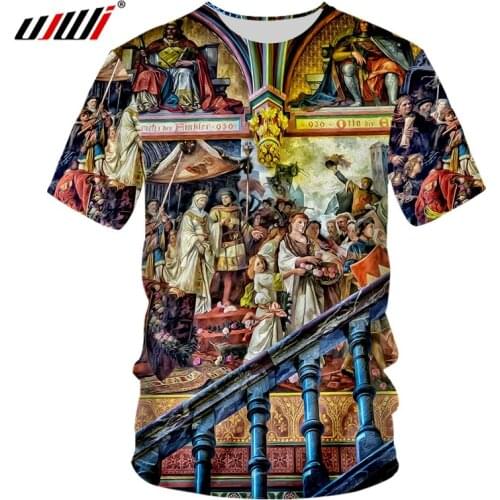 UJWI Summer Man O Neck T Shirts 3D T-shirt Print church Streetwear Big Size Garment Hombre T Shirts Dropshipping Drop Shipping