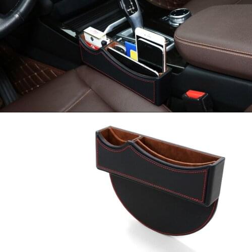 Universal Car Seat Crevice Gap Storage Box Leather Multi-function Organizer Phone Coins Cigarette Keys Cards Holder Interiors