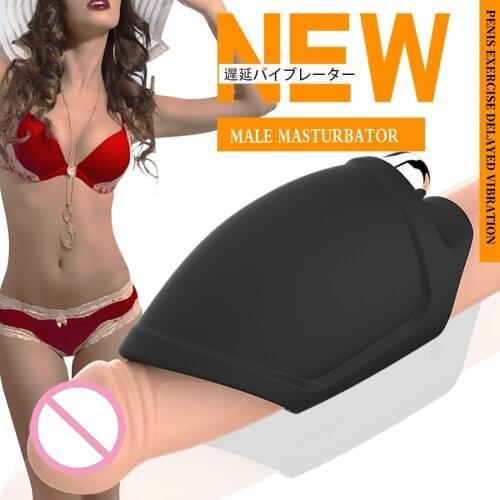 Penis Sleeve Vibrator Penis Extender Ejaculation Delay Erection Training Glans Shocking Massage Adult Products Sex Toys For Men