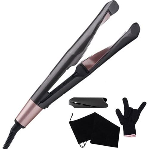 2 in 1 Hair Curler Hair Straightener Twist Straightening Flat Iron With LCD Digital Display Tourmaline Ceramic Hair Curling Iron