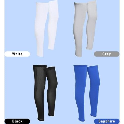 Cycling Sun Protection Leg Cover Summer Unisex Outdoor Sports Ice Silk Knee Pads Basketball Running Protective Anti-slip Knee