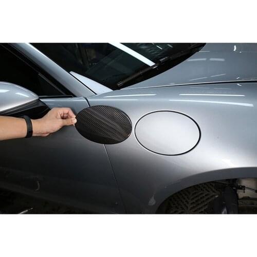 Car Gas Fuel Oil Tank Cover Protection Cap Sticker Fit for Porsche 718/911 Real Carbon Fiber Car Fuel Tank Cap Decoration