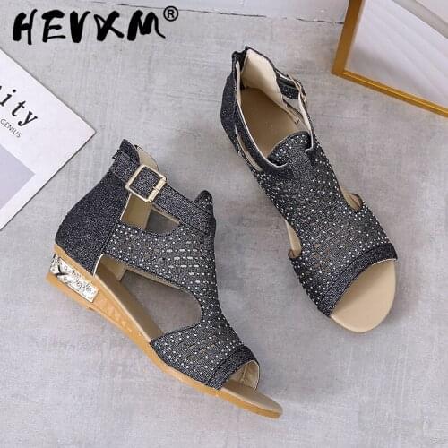 2021 Comfortable Hot Sale Women Summer Fashion Casual Shoes Side Open Cover Heel Retro Peep Toe Flat Sandals