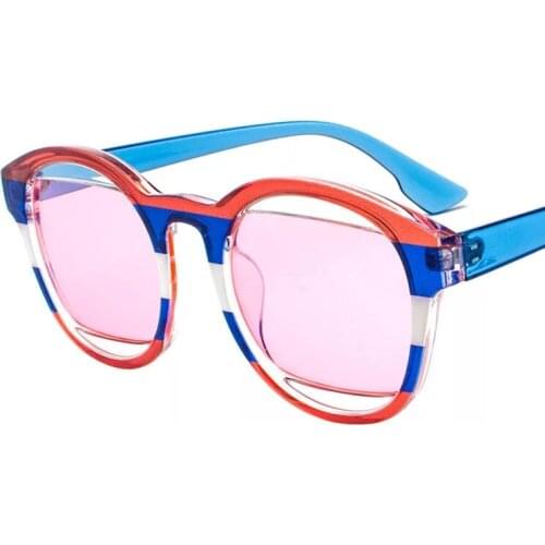 Womens Fashion Cheap Oval Sunglasses Green Blue Yellow Red Round Beach Designer Shades for sale with case Lady Driving Glasses