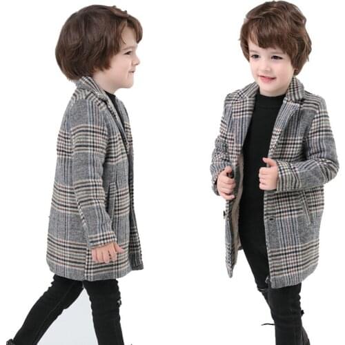 2021 Boys Girls Winter Thick Warm Wool Coat Kids Outdoor Windproof Long Jacket Coat Children Clothing Boys Fleece Coat Outerwear