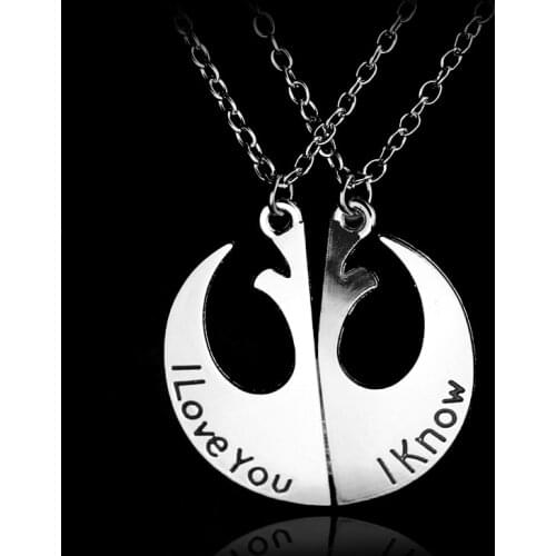 Star Rebel Alliance Lapel Pin Rebel Badge Emblem Pendant I Love You I Know Lovers Couple Necklace Movie Jewelry
