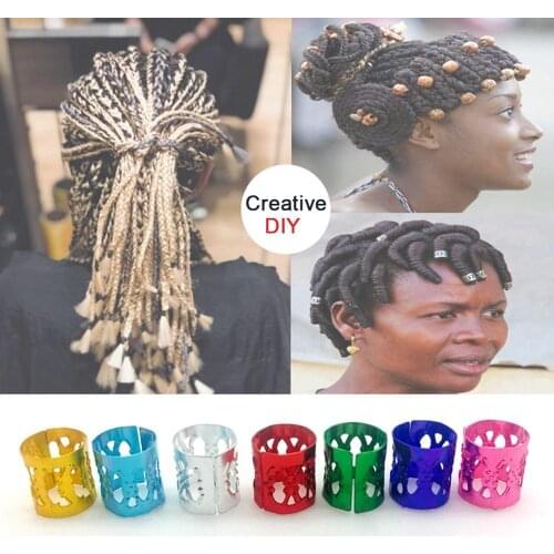 Gold/Silver/Muloticolor 100Pcs/Lot Hair Metal Tube Ring Dreadlock Beads for Braids Hair Beads for Dreadlocks Adjustable
