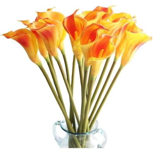 1pc Artificial Flowers Wedding Decoration PU Calla Lily Flowers Bouquets Home Autumn Decoration Artificial Plants Fake flores