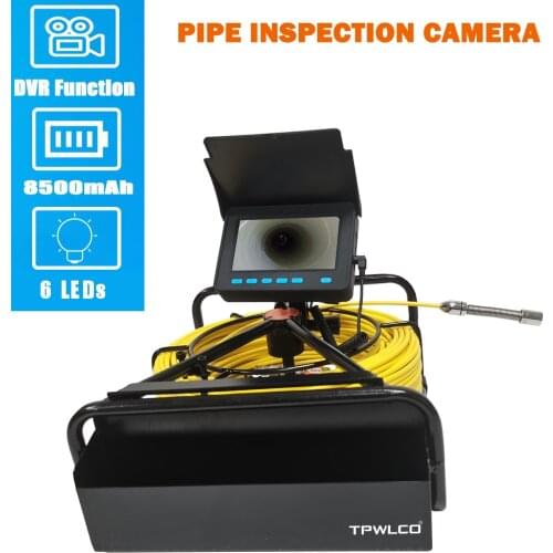 10M 20M 30M 40M 50M IP68 Waterproof Drain Pipe Sewer Pipe Inspection Camera System 4.3"LCD 1000 TVL Camera with 6 LED Lights