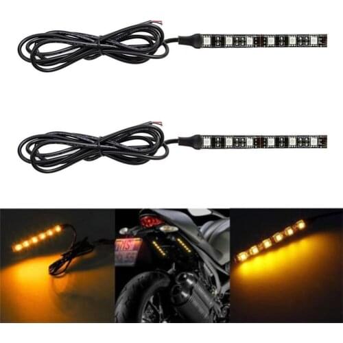2Pcs Universal flowing water flicker LED motorcycle turn signal Indicator Blinker with sticker Amber light lamp led signal light