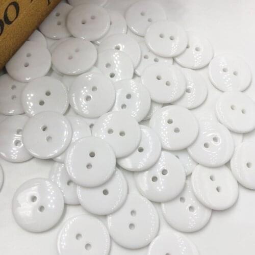 50 pcs white New 22mm 2 holes Plastic Button/Sewing lots Mix-Free Shipping PH276
