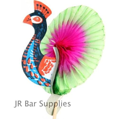 80pcs Colorful Peacock Cocktail Drink Fruit Cake Sticks