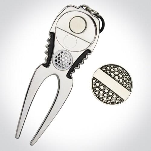 Golf Repair Tool Golf Green Fork-Golf Repair Tool with Removeable Golf Ball Marker – Golf Accessories