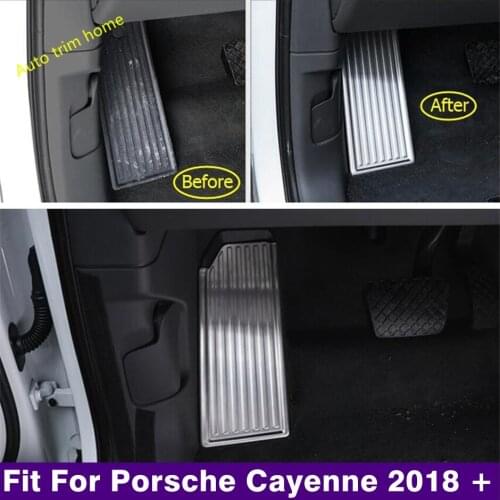 Car Accessories Left Foot Rest Footrest Pedal Protection Plate Cover Trim Fit For Porsche Cayenne 2018 - 2021 Stainless Steel