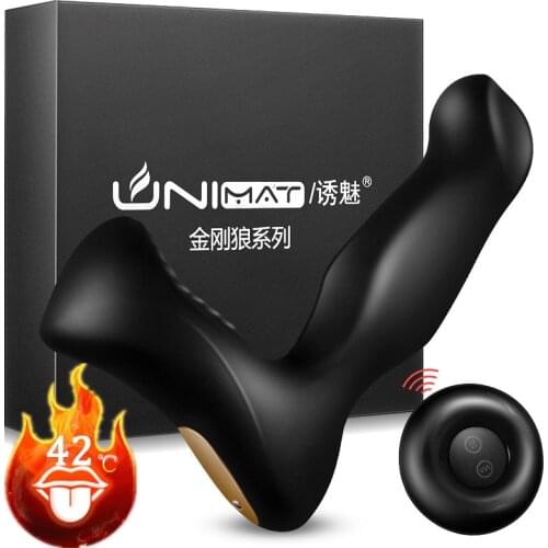 Wireless Remote Control Telescopic Heating Male Prostate Massager Vibrator Thrusting Vibrating Butt Plug Sex Toys For Men Gay