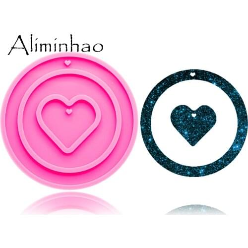 DY0253 Shiny Christmas decoration Circle and love shape Silicone Molds DIY epoxy mould silicon Resin Crafting molds