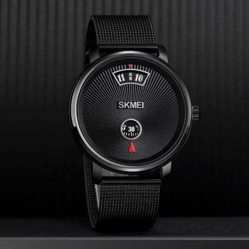 SKMEI Business Men Quartz Watch Simple Style Wristwatches Waterproof Stainless Steel/Leather Brand Black Colors Watch Men 1490