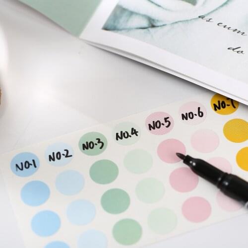 Color stickers, dots, stickers, reusable, handwritten, waterproof, self-adhesive labels, traceless stickers, food labels